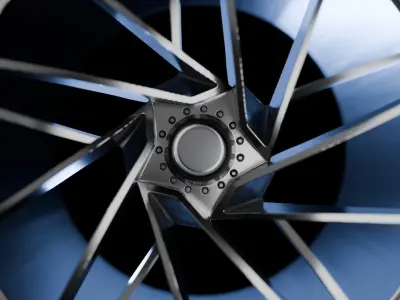 Awesome Rim and Tire 12 Low-poly 3D model