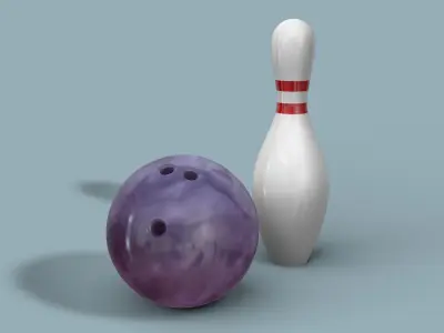 Bowling Ball and Pin 3D model