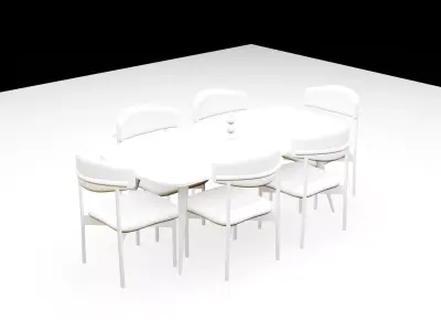 Dining Table Chairs Low-poly 3D model