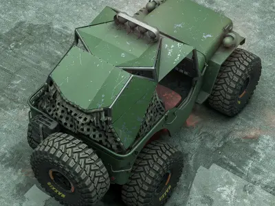 Willys Monster Low-poly 3D model