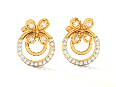 Women Studs Earrings 3dm STL FBX OBJ Render Detail 3D print model