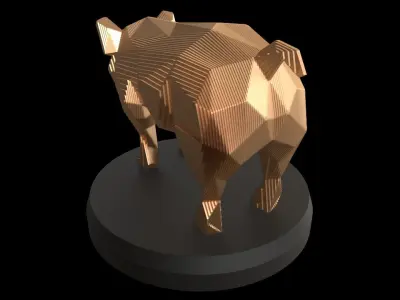 Parametric Pig Low-poly 3D model