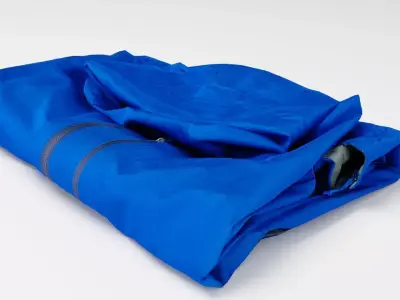 Blue windbreaker windcheater jacket generic folded for sport 3D model