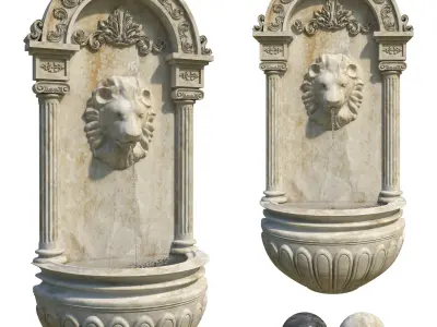 Classic Wall Fountain 05 3D model