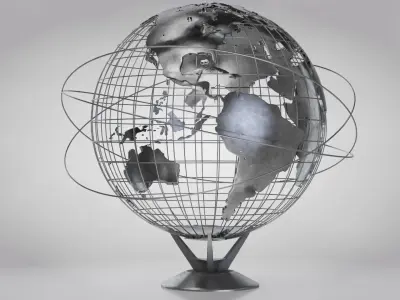 Earth Globe With Stand 3D model
