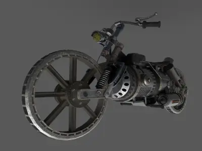 Stylized transport motorcycle PBR  Low-poly 3D model