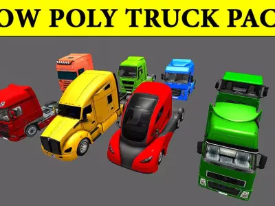 Truck Pack  2020 Collection Low-poly 3D model