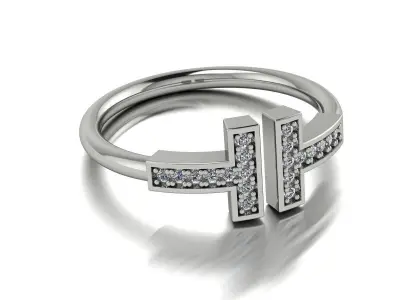 Tiffany Ring Gold 3D print model