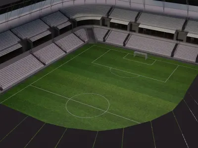 Football Stadium and Interiors Low-poly 3D model buy