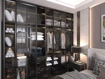 Modern Bedroom Scene 2 3D model