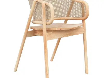 Cane Armchair 3d model Low-poly 3D model