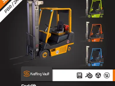 Forklift Low-poly 3D model
