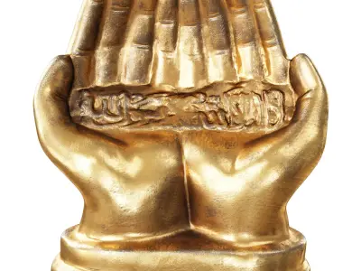 Decorative figurine of hands with Muslim inscription 3D model
