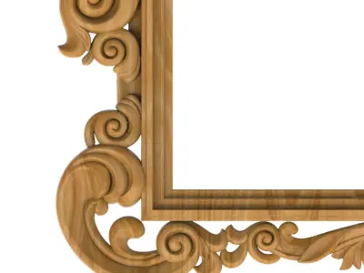 Carved picture frame STL 3D model 129