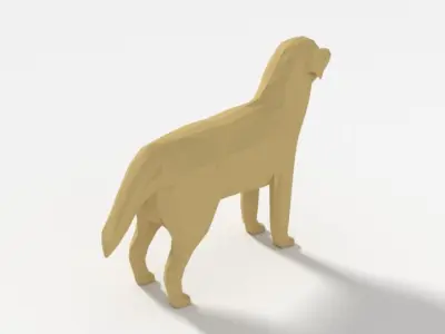 Low Poly Cartoon Labrador Low-poly 3D model