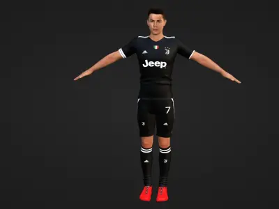 Cristiano Ronaldo - Juventus Low-poly 3D model