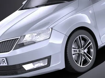 Skoda Rapid Spaceback 2017 VRAY 3D model