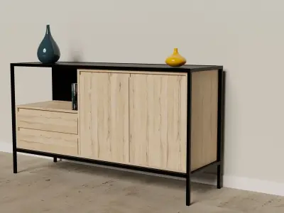 industrial sideboard Low-poly 3D model