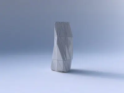 Vase twist triangle with random triangle plates 2 3D print model