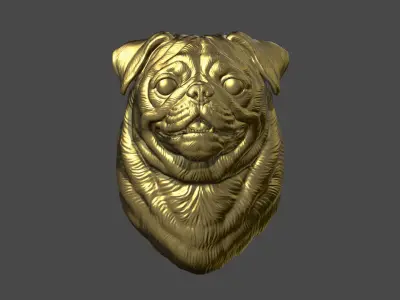 Pug bust version 2 3D print model