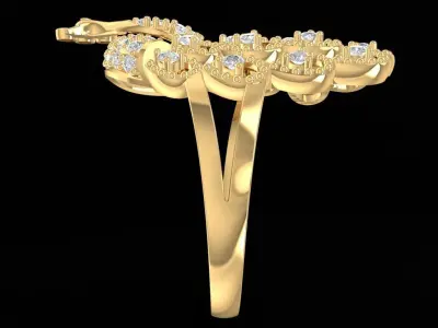 Luxury Peacock Diamond Cocktail Ring for Women 3D Model 902 3D print model