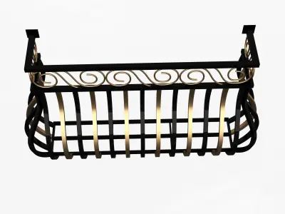 Forging Iron Forged Balcony Railing 03 Low-poly 3D model