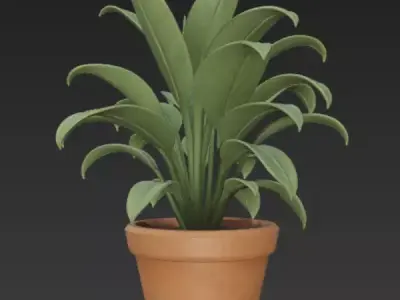 Potted Indoor Plant Decorative Greenery 3D Model Free 3D model