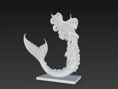 Mermaid Amidst Waves  3D model