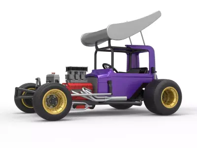 Vintage Winged Supermodified stock car for Dirt Scale 1 to 25 3D print model