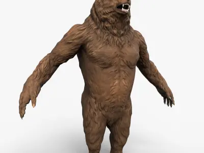 Bear Creature Game Ready Low-poly 3D model