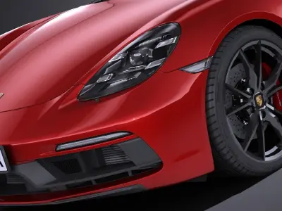 LowPoly Porsche Cayman GTS 2018 3D model