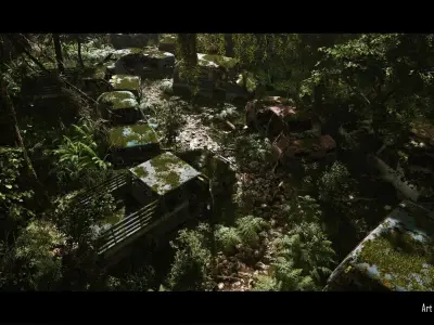 Procedural Vehicles - Pickup Truck UE4 UE5 Low-poly 3D model