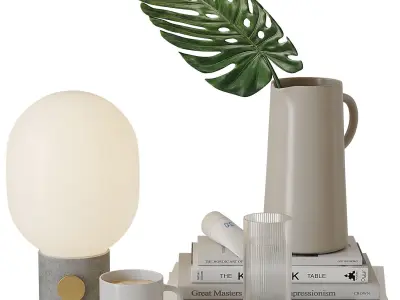 Decorative set for bedside table 3D model