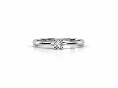 ZDR078 solitaire diamond ring gold 3D print model