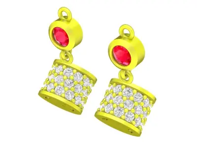5947 luxury diamond earrings 3D print model