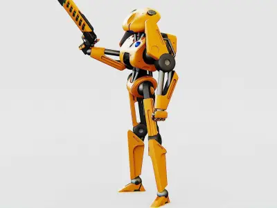 BATTLE DROID Z-100 Rigged for Unreal Engine - Unity - MIXAMO 3D model