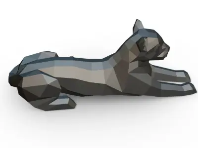 leopard low poly panther 3D print model
