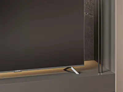TV wall with decor 3D model