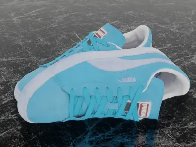 PUMA 3D SHOES - TURQUOISE - SUEDE Low-poly 3D model