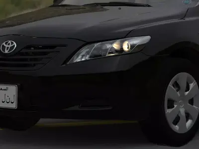 Toyota Camry 2007-2009 with engine VVT-I Low-poly 3D model