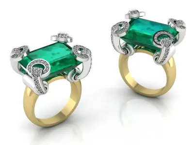 Elegant Ring Gold 3D print model