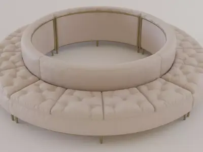 Luxury Circular Seating Modules Pack Low poly PBR Low-poly 3D model