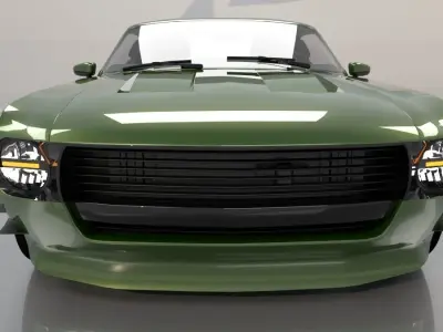 Mustang 1968 Custom Low Poly 3D model