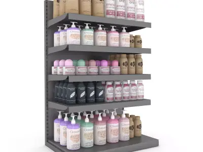 cosmetic product market stand 07 Low-poly 3D model