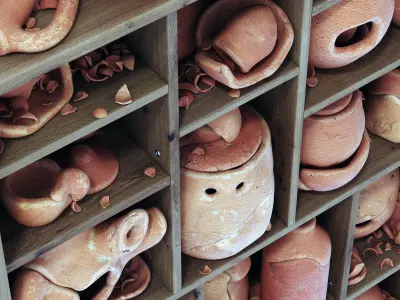 Dishes clay splinter old n2 3D model