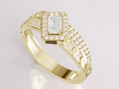 Jewelry Diamond Ring Model RG65 Free 3D print model