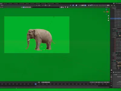 Asian Asiatic Elephant Low-poly 3D model