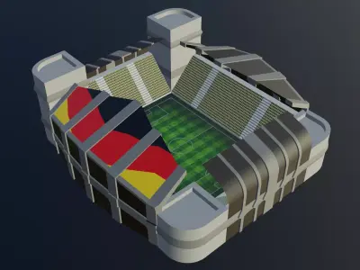 Football Stadium - German Low-poly 3D model