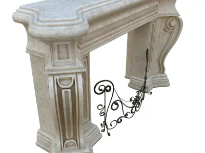 marble fireplace 3D model purchase