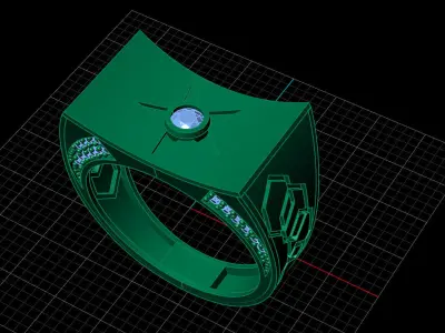 Print Ready STL 3DM  Gents Rings Diamond Men Ring  3D print model 213